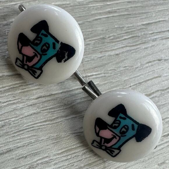 Lot of 2 Vintage Streamline Buttons Huckleberry Hound Hanna-Barbera Blue Dog - Picture 3 of 5